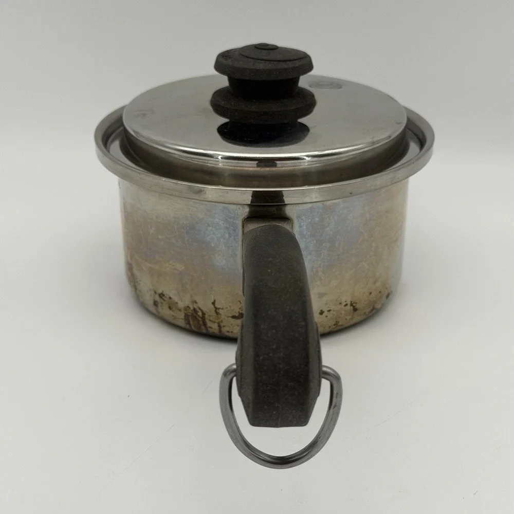 Vintage Saladmaster T304S Stainless Steel Sauce Pan Pot 1.5 Qt w/ Vapor Vent Lid
